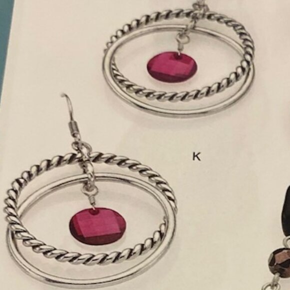 Lia Sophia "RASPBERRY SPLASH" Earrings - Picture 7 of 7